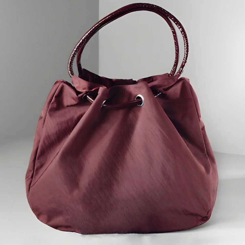 Hobo International Elizabeth Nylon & Leather Tote Bag in Eggplant